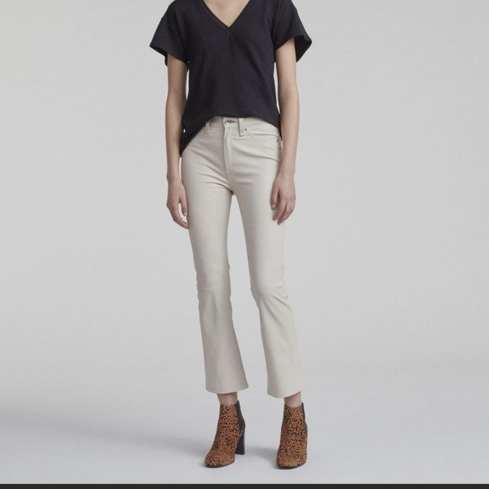 Rag & Bone “ Hana” Off-White Lambskin Leather Pants NWT 29